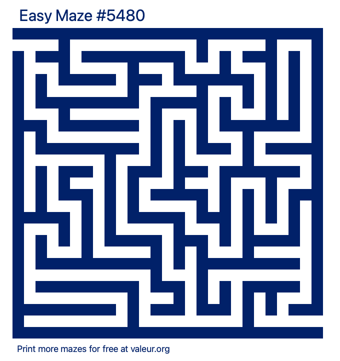 Free Printable Easy Maze number 5480