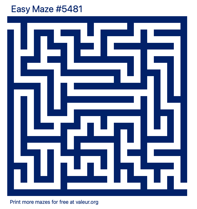 Free Printable Easy Maze number 5481