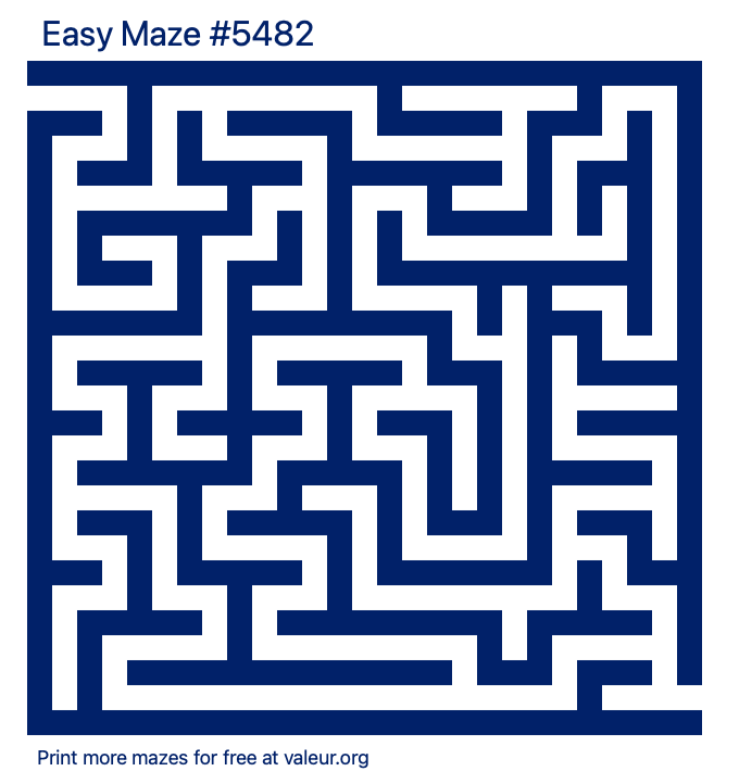 Free Printable Easy Maze number 5482