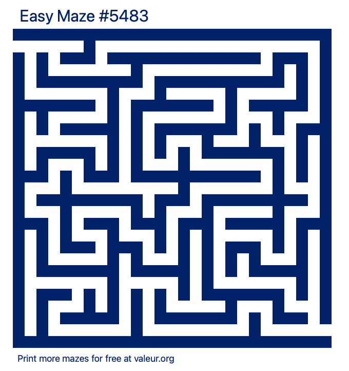 Free Printable Easy Maze number 5483