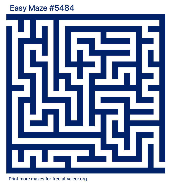 Free Printable Easy Maze number 5484