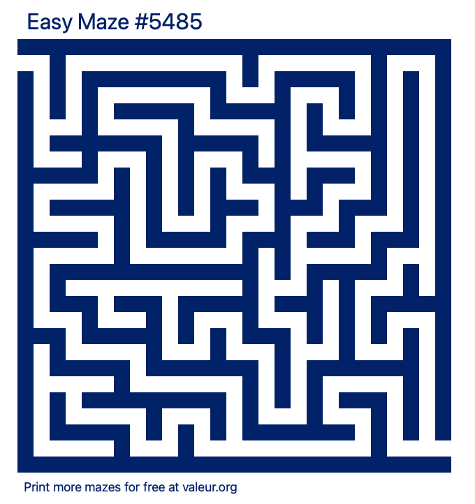 Free Printable Easy Maze number 5485