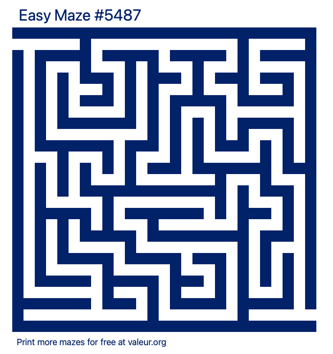 Free Printable Easy Maze number 5487