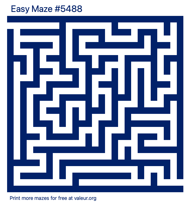 Free Printable Easy Maze number 5488