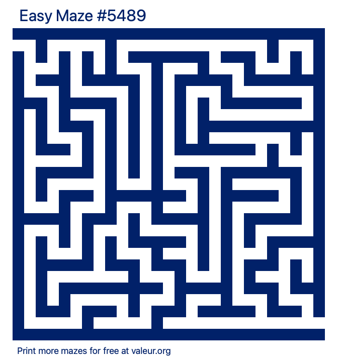 Free Printable Easy Maze number 5489