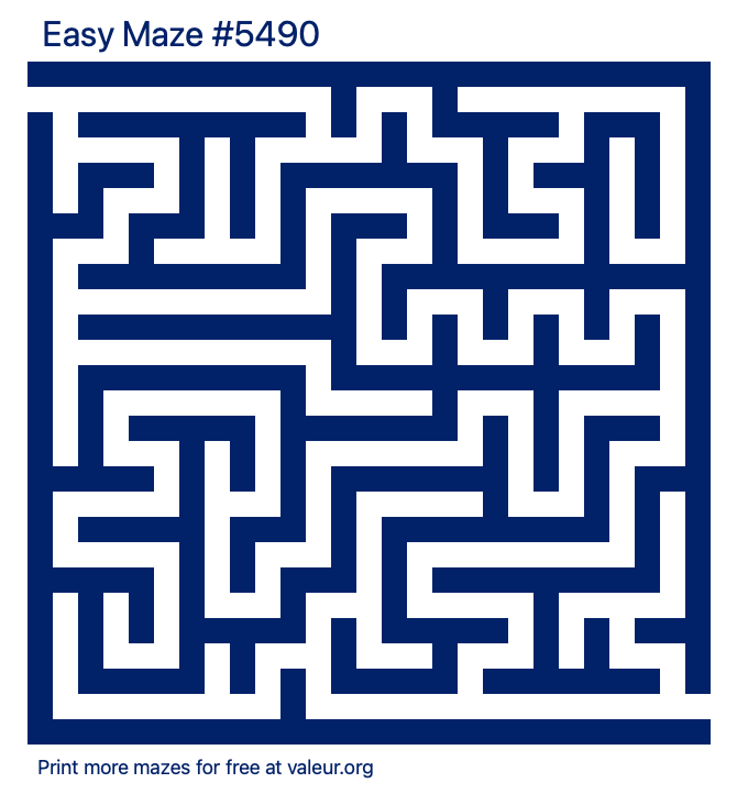 Free Printable Easy Maze number 5490