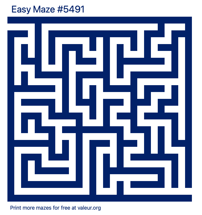 Free Printable Easy Maze number 5491