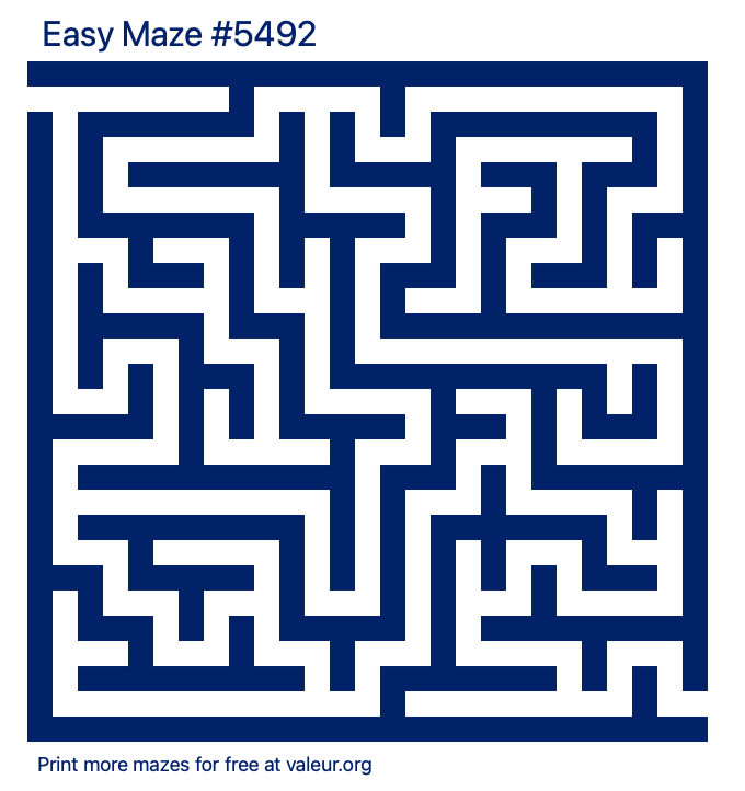 Free Printable Easy Maze number 5492