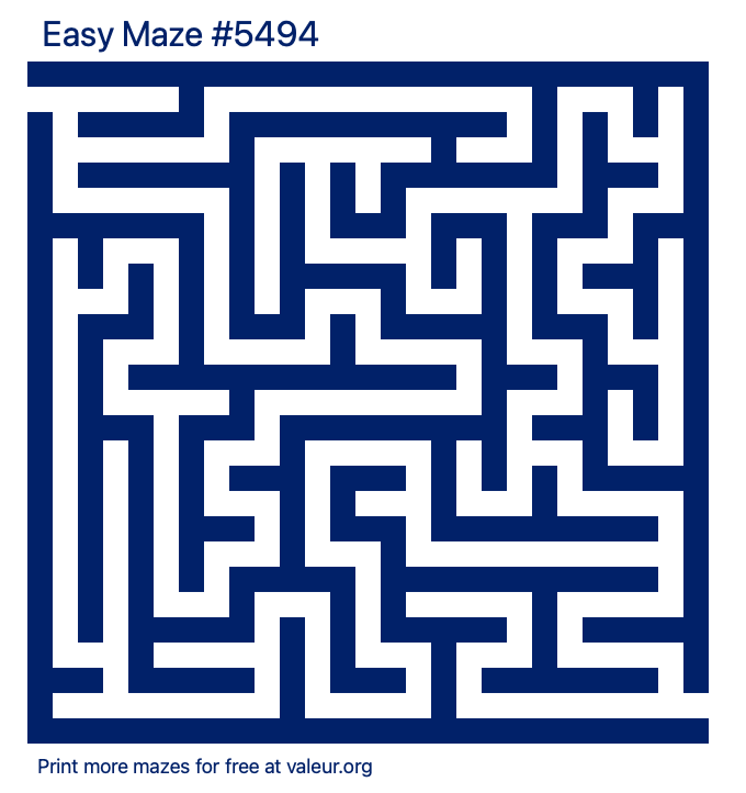 Free Printable Easy Maze number 5494