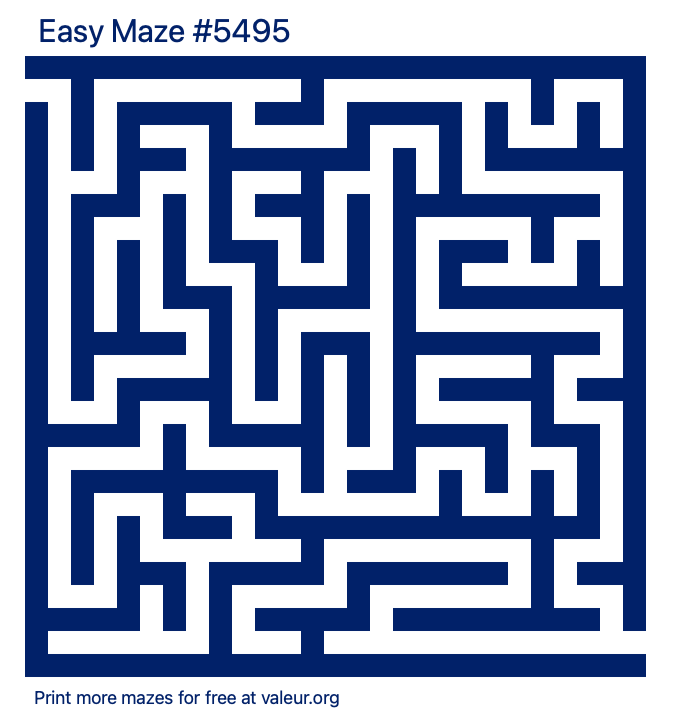 Free Printable Easy Maze number 5495