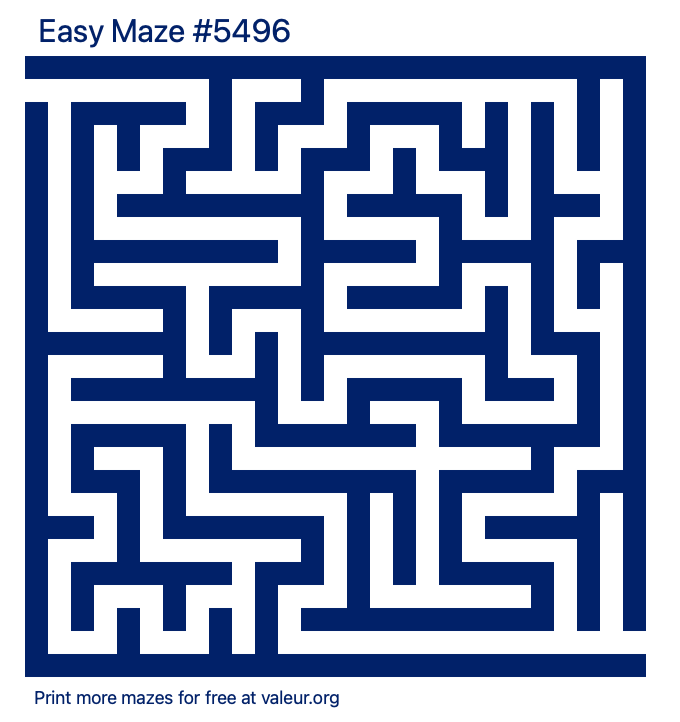 Free Printable Easy Maze number 5496