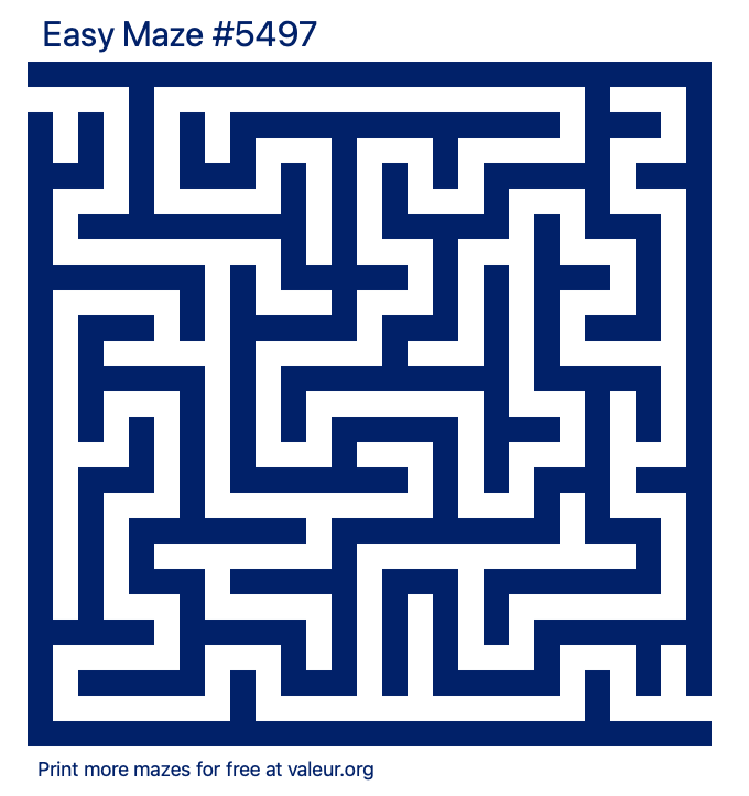 Free Printable Easy Maze number 5497