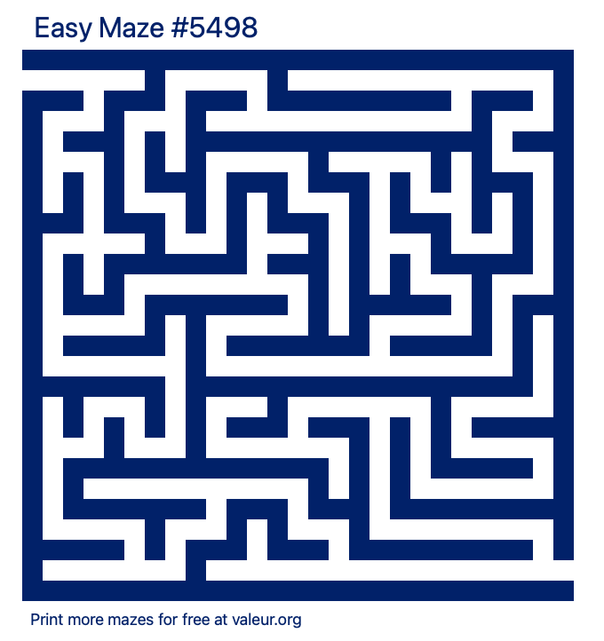 Free Printable Easy Maze number 5498