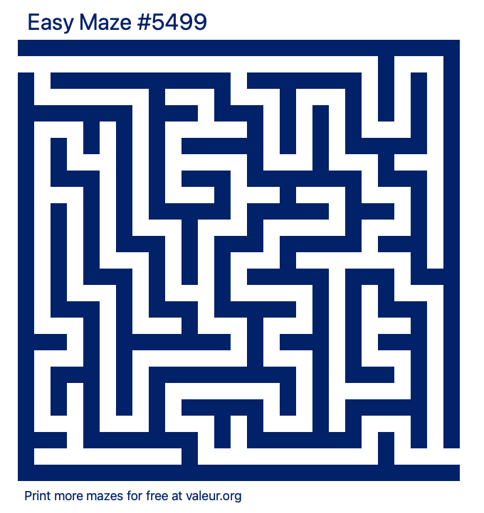 Free Printable Easy Maze number 5499