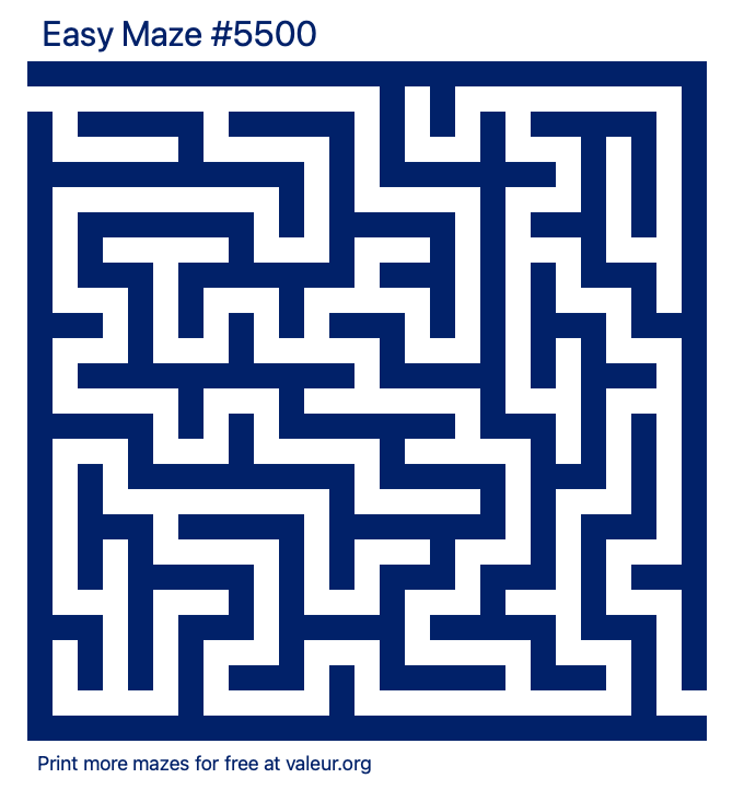 Free Printable Easy Maze number 5500