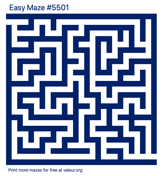 Free Printable Easy Maze number 5501