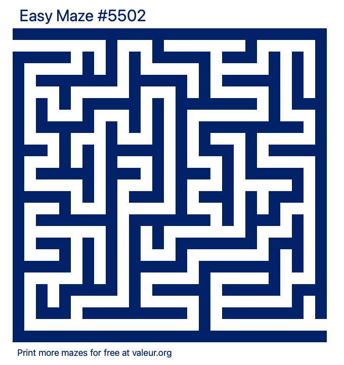 Free Printable Easy Maze number 5502