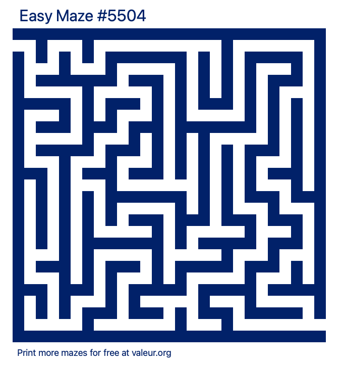 Free Printable Easy Maze number 5504