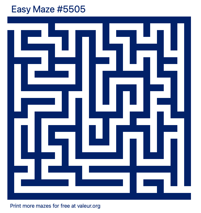 Free Printable Easy Maze number 5505