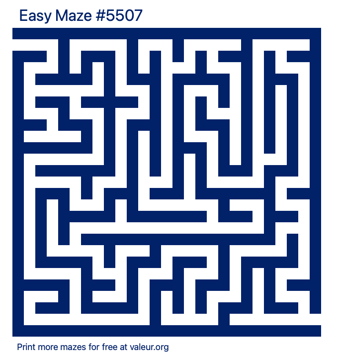 Free Printable Easy Maze number 5507