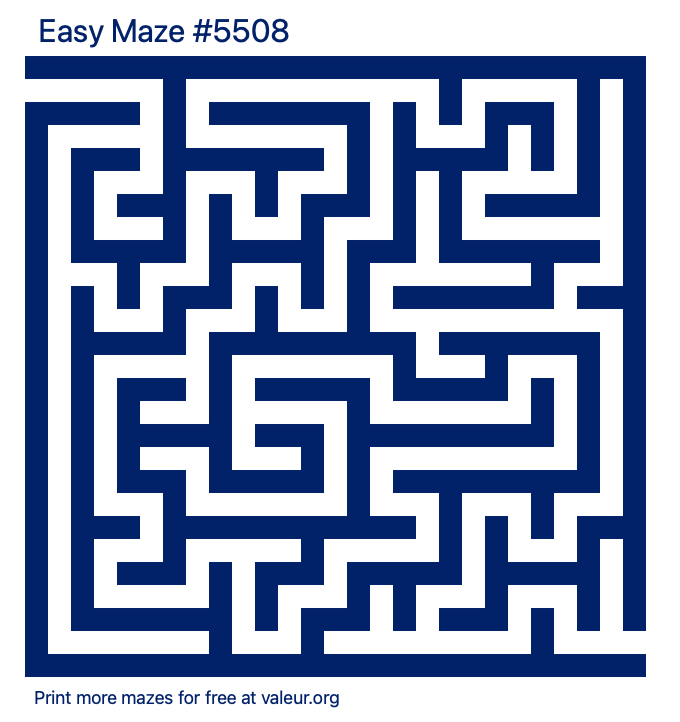 Free Printable Easy Maze number 5508