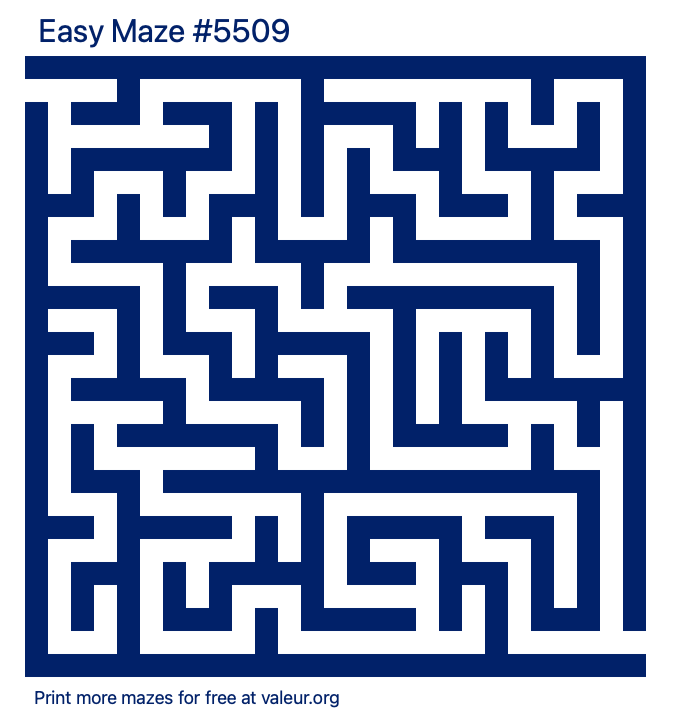 Free Printable Easy Maze number 5509