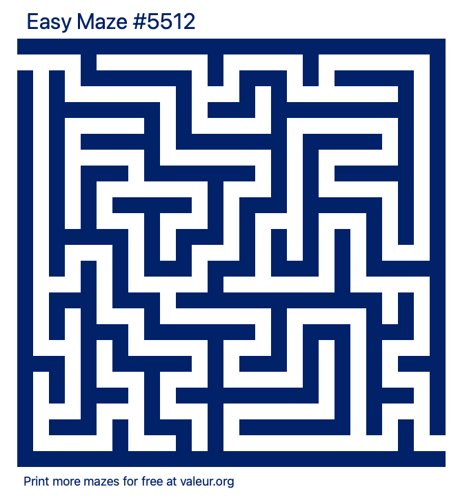 Free Printable Easy Maze number 5512