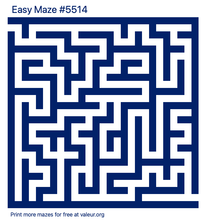 Free Printable Easy Maze number 5514