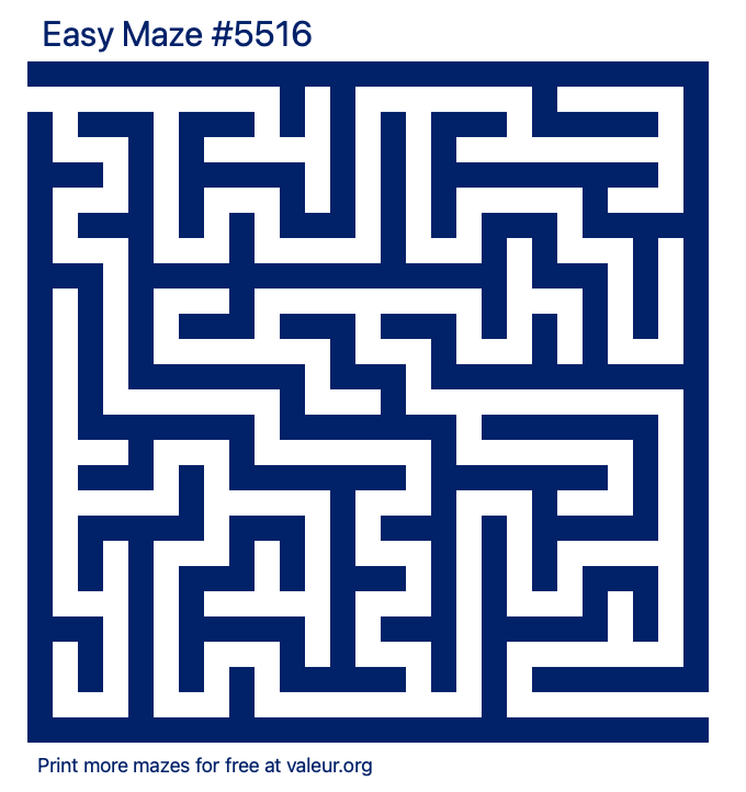 Free Printable Easy Maze number 5516