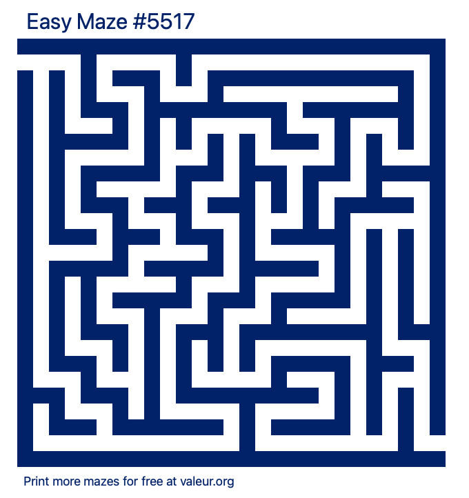 Free Printable Easy Maze number 5517