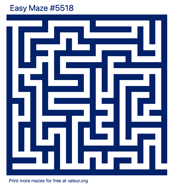 Free Printable Easy Maze number 5518