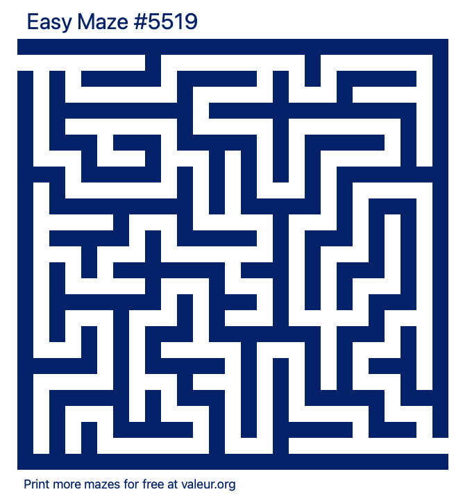 Free Printable Easy Maze number 5519