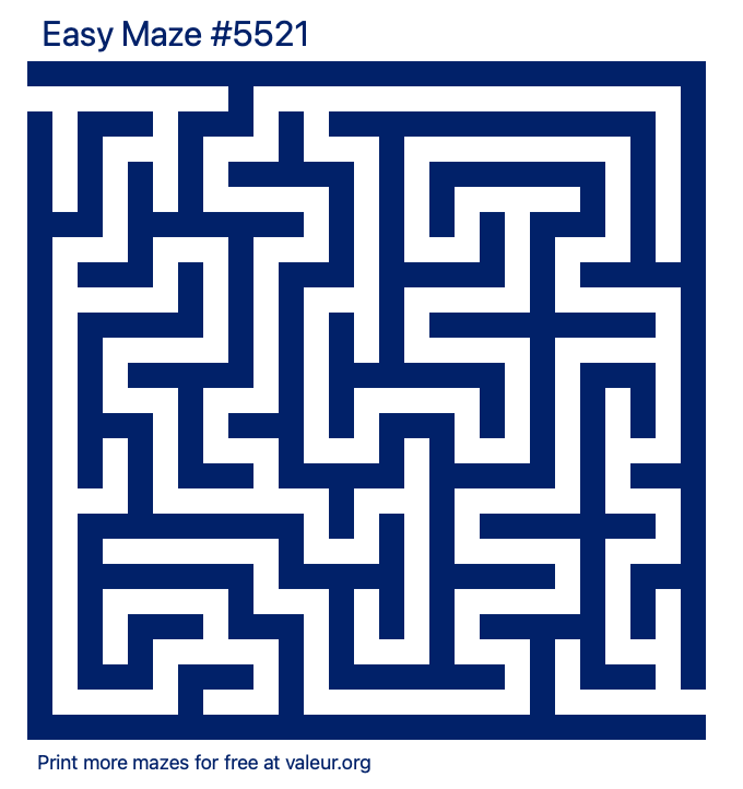 Free Printable Easy Maze number 5521