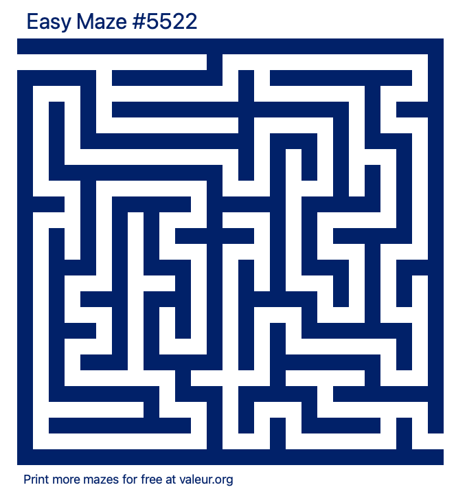 Free Printable Easy Maze number 5522