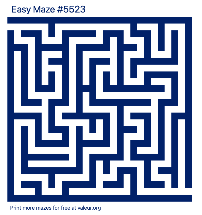 Free Printable Easy Maze number 5523