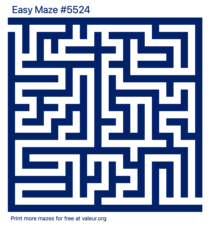 Free Printable Easy Maze number 5524