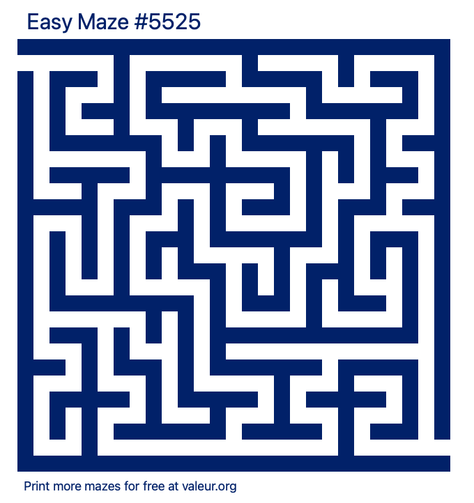 Free Printable Easy Maze number 5525