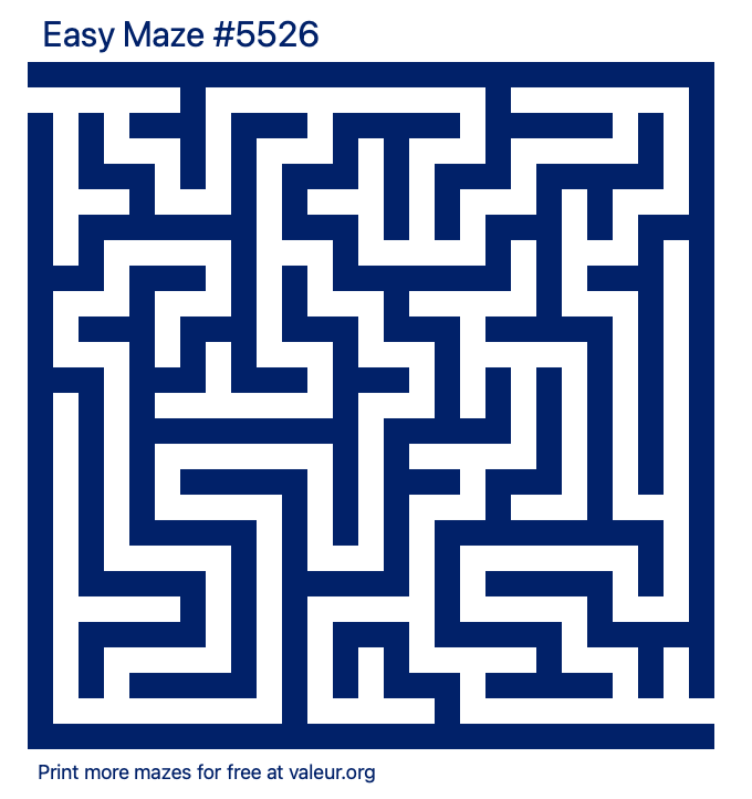 Free Printable Easy Maze number 5526