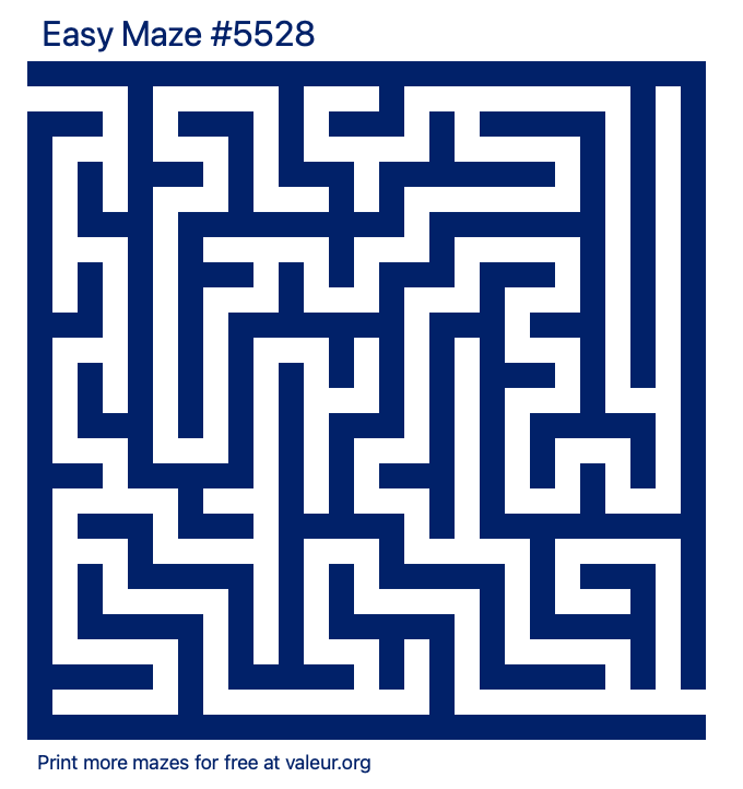 Free Printable Easy Maze number 5528