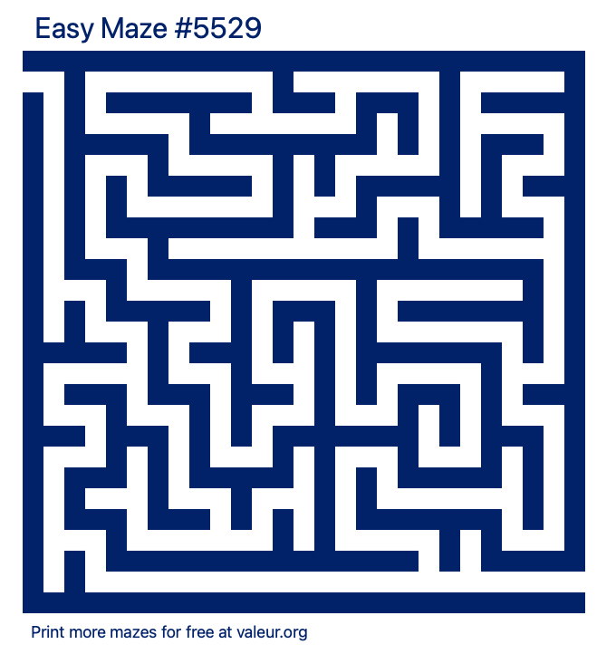 Free Printable Easy Maze number 5529