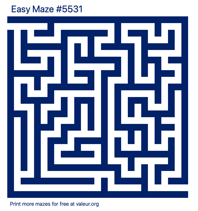 Free Printable Easy Maze number 5531