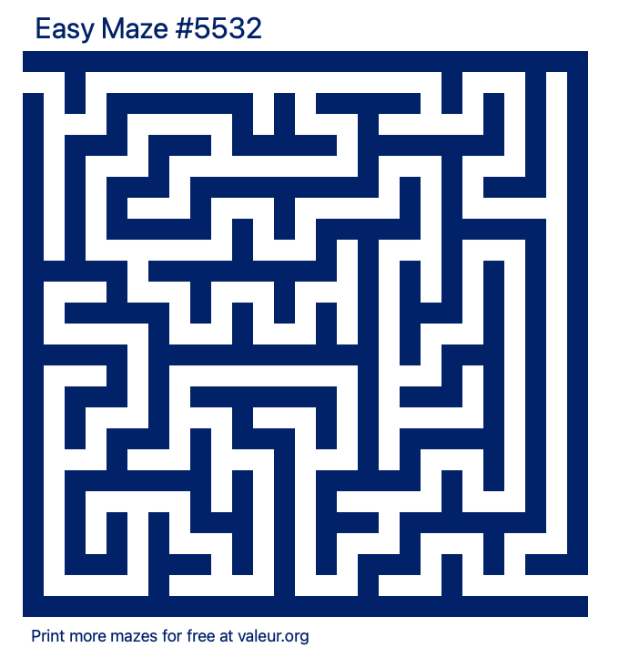 Free Printable Easy Maze number 5532