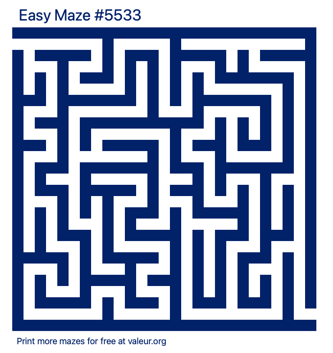 Free Printable Easy Maze number 5533