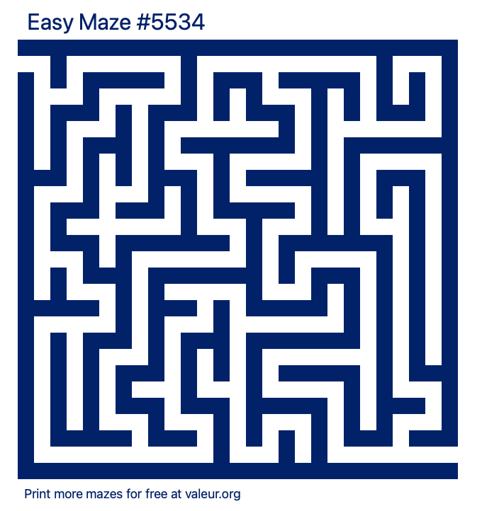 Free Printable Easy Maze number 5534