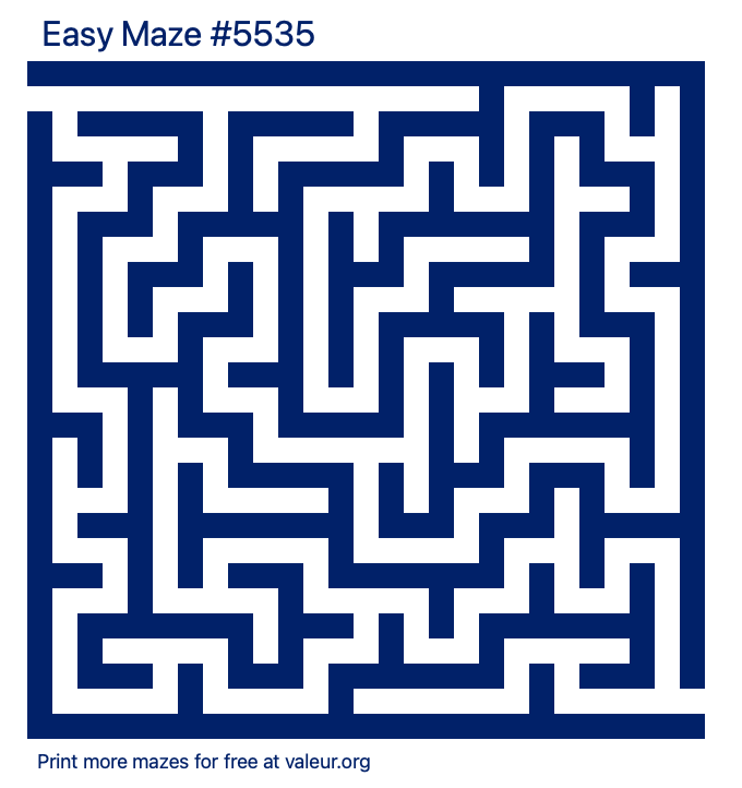 Free Printable Easy Maze number 5535