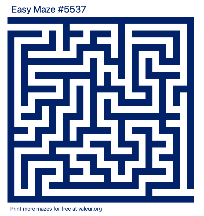 Free Printable Easy Maze number 5537