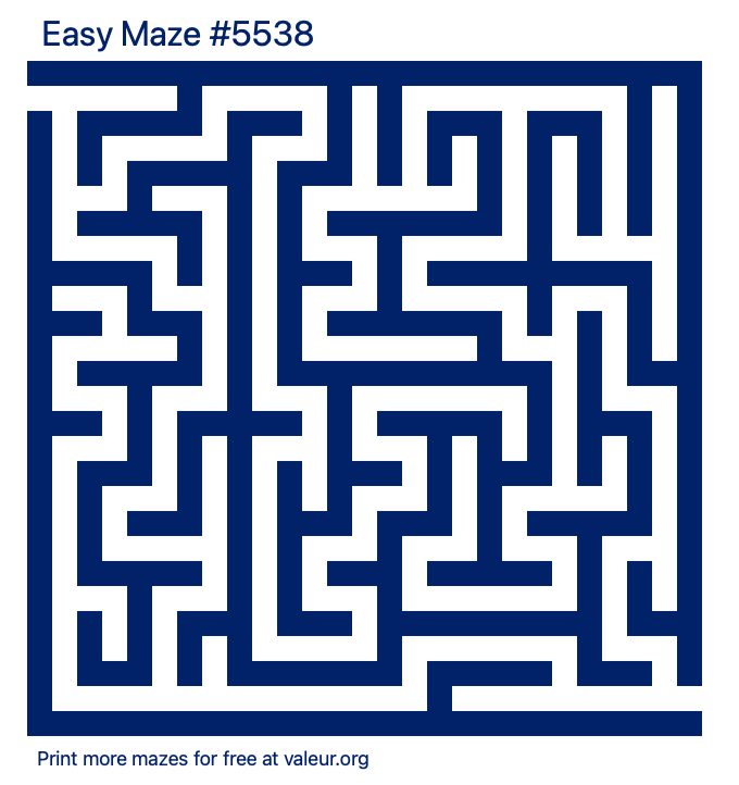 Free Printable Easy Maze number 5538