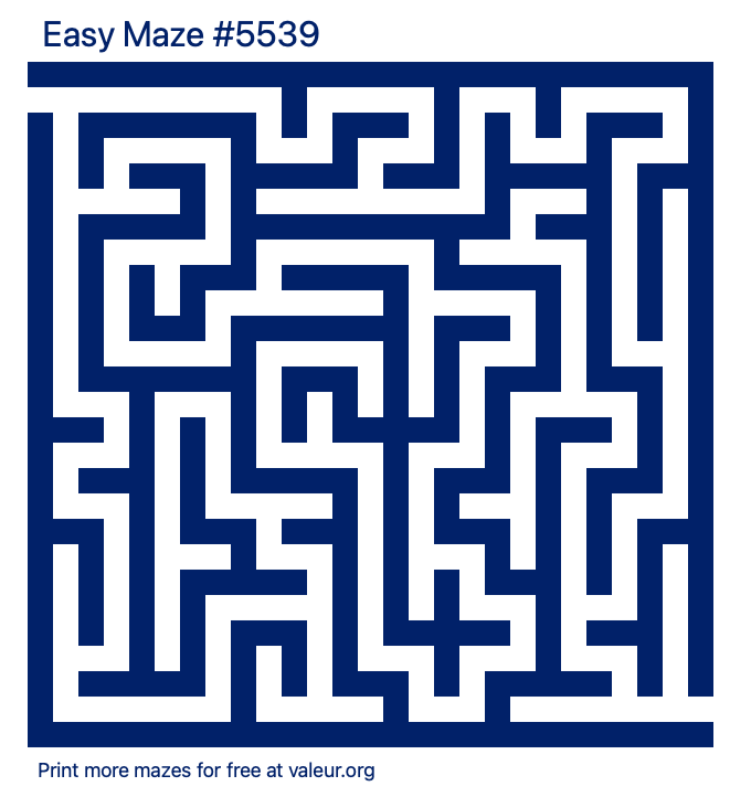 Free Printable Easy Maze number 5539