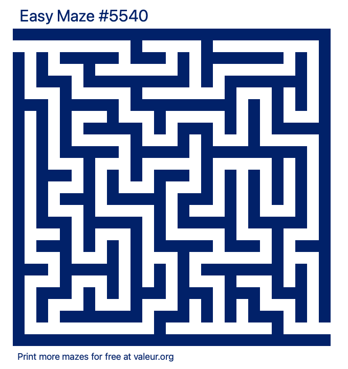 Free Printable Easy Maze number 5540