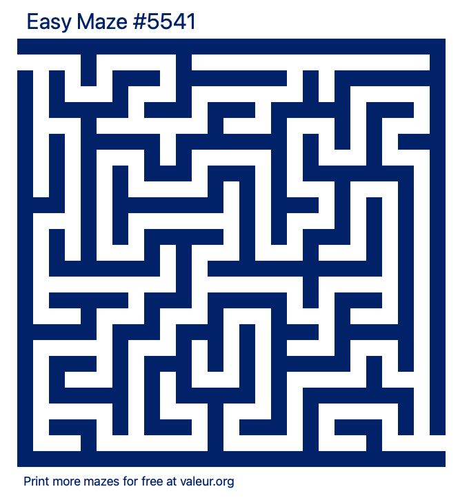 Free Printable Easy Maze number 5541